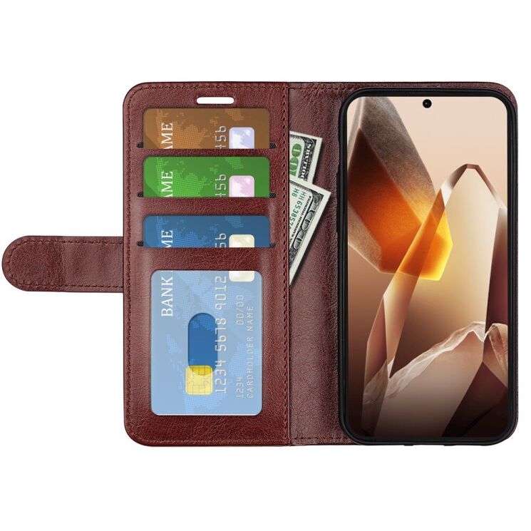 Чехол-книжка Deexe Wallet Style для OnePlus 13 - Brown: фото 2 из 7