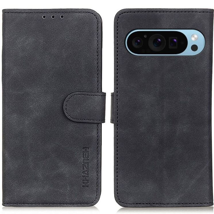 Чехол-книжка KHAZNEH Retro Wallet для Google Pixel 9 / 9 Pro - Black: фото 1 из 8