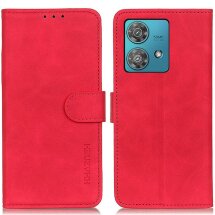 Чохол-книжка KHAZNEH Retro Wallet для Motorola Edge 40 Neo - Red: фото 1 з 8