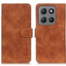 Чехол-книжка KHAZNEH Retro Wallet для Motorola Moto G15 / Moto G05 - Brown: фото 1 из 7