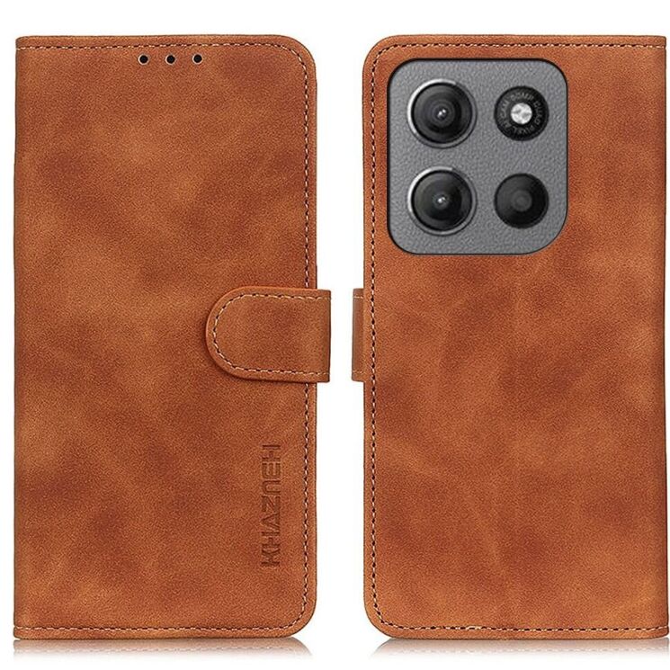Чохол-книжка KHAZNEH Retro Wallet для Motorola Moto G15 / Moto G05 - Brown: фото 1 з 7