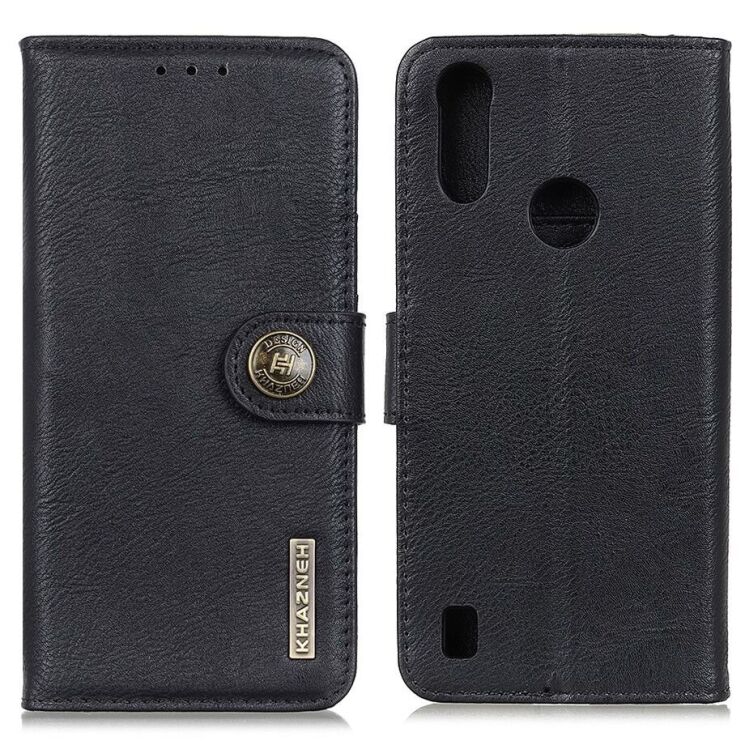 Чехол-книжка KHAZNEH Wallet Cover для Motorola Moto E7 Power / Moto E7i / Moto E7i Power - Black: фото 1 из 8