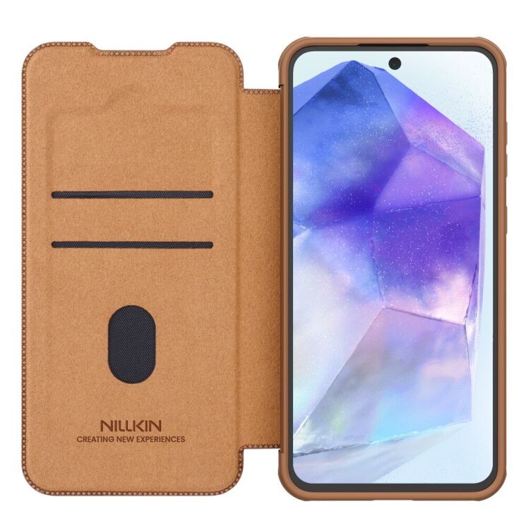 Чехол-книжка NILLKIN Qin Pro для Samsung Galaxy A56 (A566) - Brown: фото 2 из 12