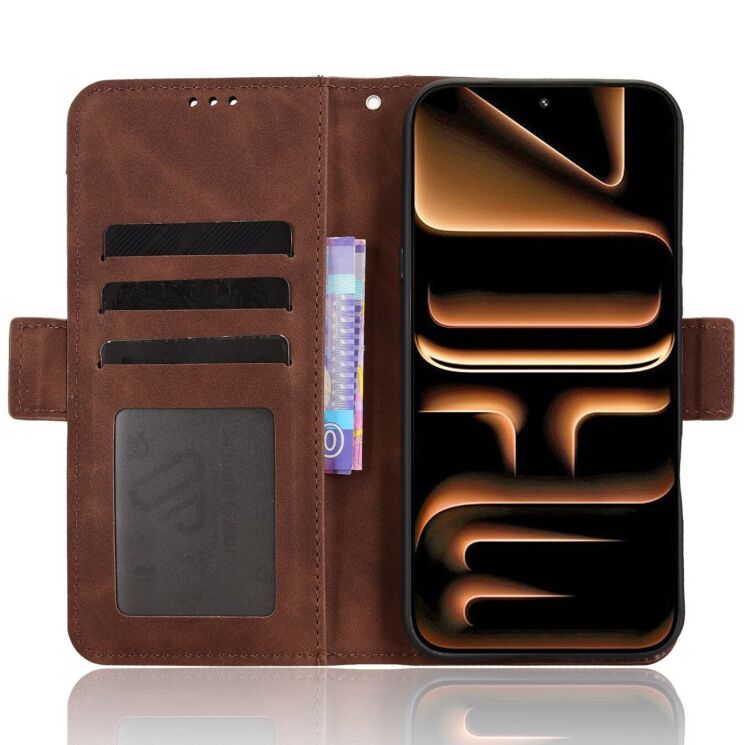 Чехол-книжка с карманами Deexe Wallet Stand для Infinix Note 60 / 60 Pro - Brown (409301Z) Чехол-книжка с карманами Deexe Wallet Stand для Infinix Note 60 / 60 Pro - Brown: фото 5 из 15
