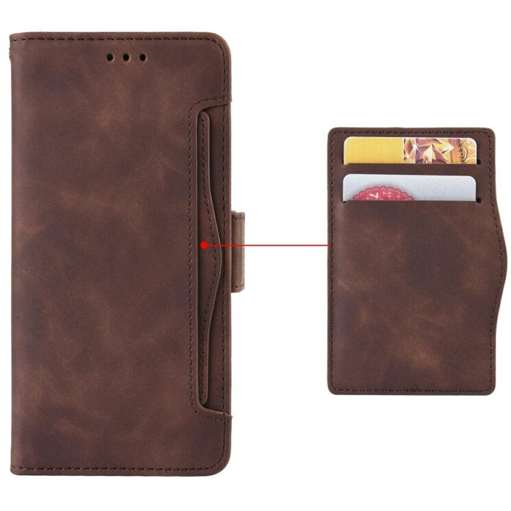 Чехол-книжка с карманами Deexe Wallet Stand для OPPO Reno 15 - Brown: фото 5 из 7