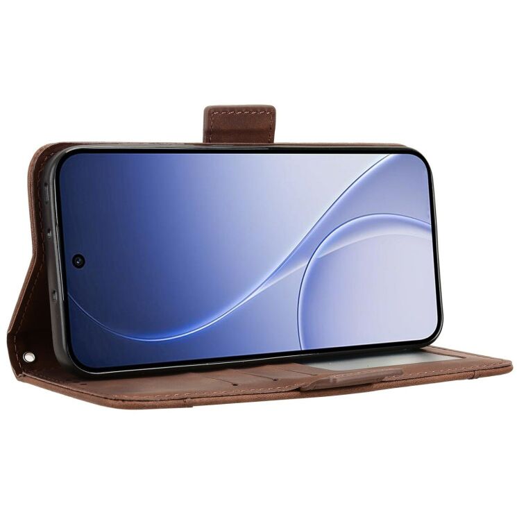 Чехол-книжка с карманами Deexe Wallet Stand для OPPO Reno 15 - Brown: фото 4 из 7