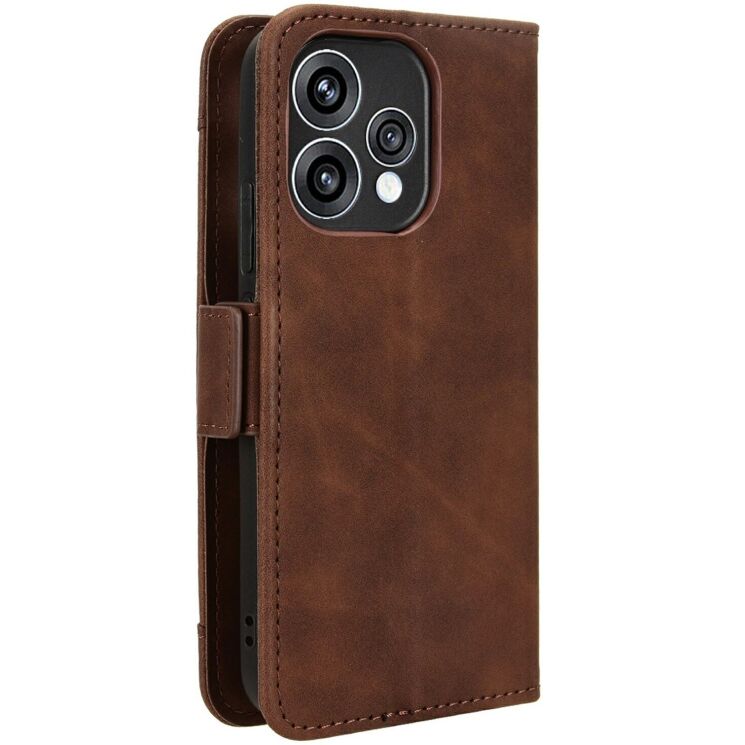 Чехол-книжка с карманами Deexe Wallet Stand для OPPO Reno 15 - Brown: фото 7 из 7