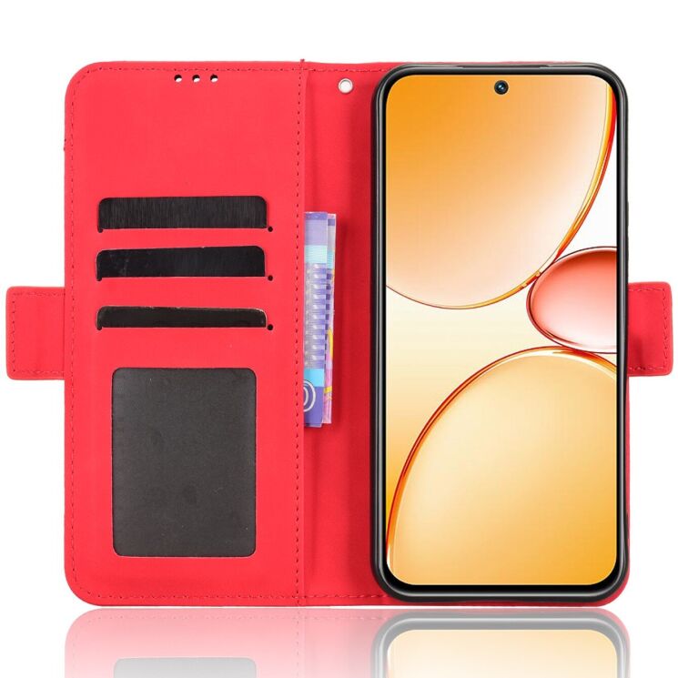 Чехол-книжка с карманами Deexe Wallet Stand для Realme C85 - Red: фото 5 из 15