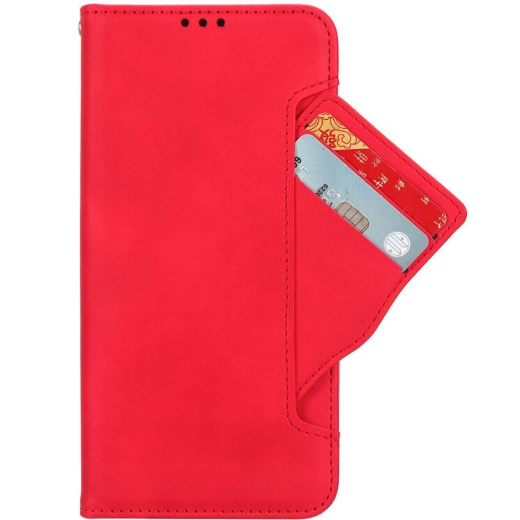 Чехол-книжка с карманами Deexe Wallet Stand для Realme C85 - Red: фото 3 из 15