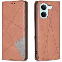 Чохол-книжка з кишеньками UniCase Geometric Pattern для Xiaomi Poco X8 Pro - Brown: фото 1 з 11