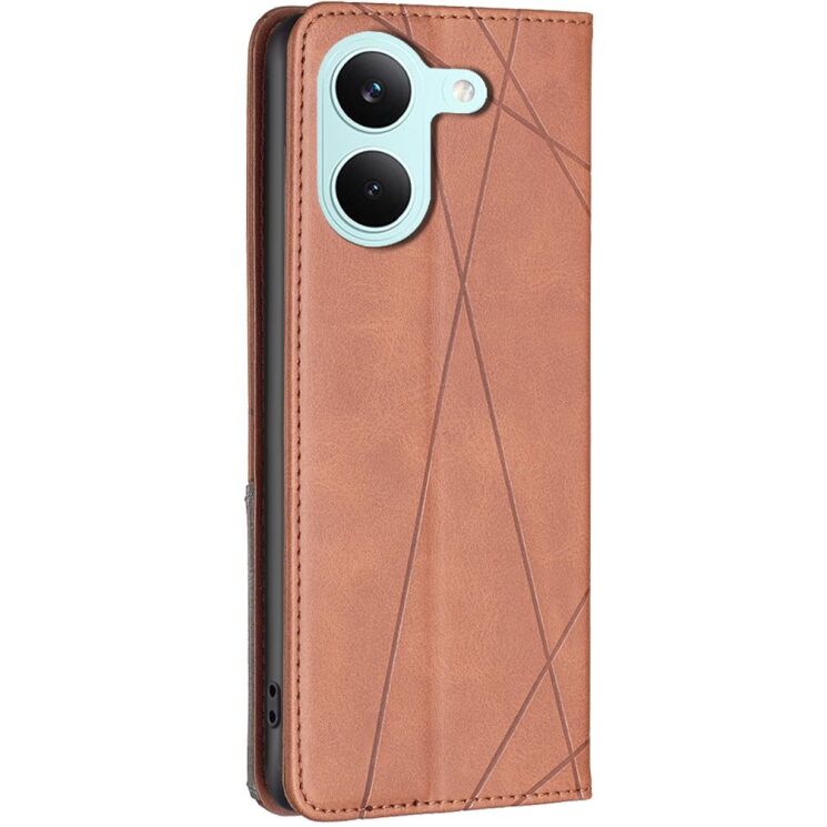 Чохол-книжка з кишеньками UniCase Geometric Pattern для Xiaomi Poco X8 Pro - Brown: фото 3 з 11