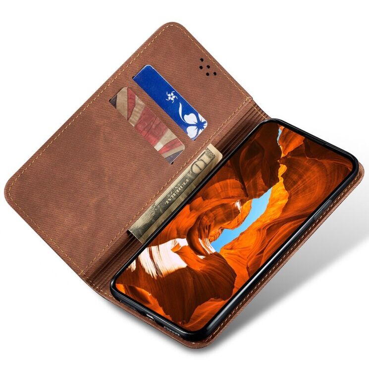 Чохол-книжка з кишеньками UniCase Jeans Wallet для Samsung Galaxy A57 (A576) - Coffee: фото 2 з 7