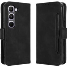 Чохол-книжка з кишеньками Deexe Wallet Stand для Infinix Hot 70 Pro - Black: фото 1 з 15