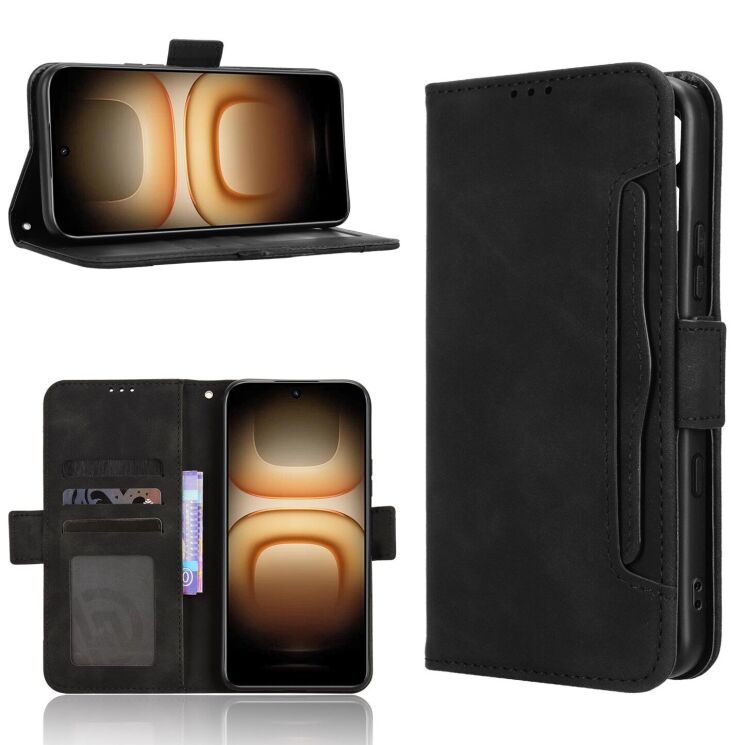 Чохол-книжка з кишеньками Deexe Wallet Stand для Infinix Hot 70 Pro - Black (331102B) Чохол-книжка з кишеньками Deexe Wallet Stand для Infinix Hot 70 Pro - Black: фото 8 з 15