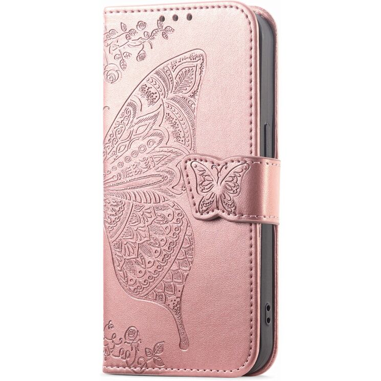 Чехол-книжка с рисунком UniCase Butterfly Pattern для OPPO Reno 15 F/FS - Rose Gold: фото 6 из 8