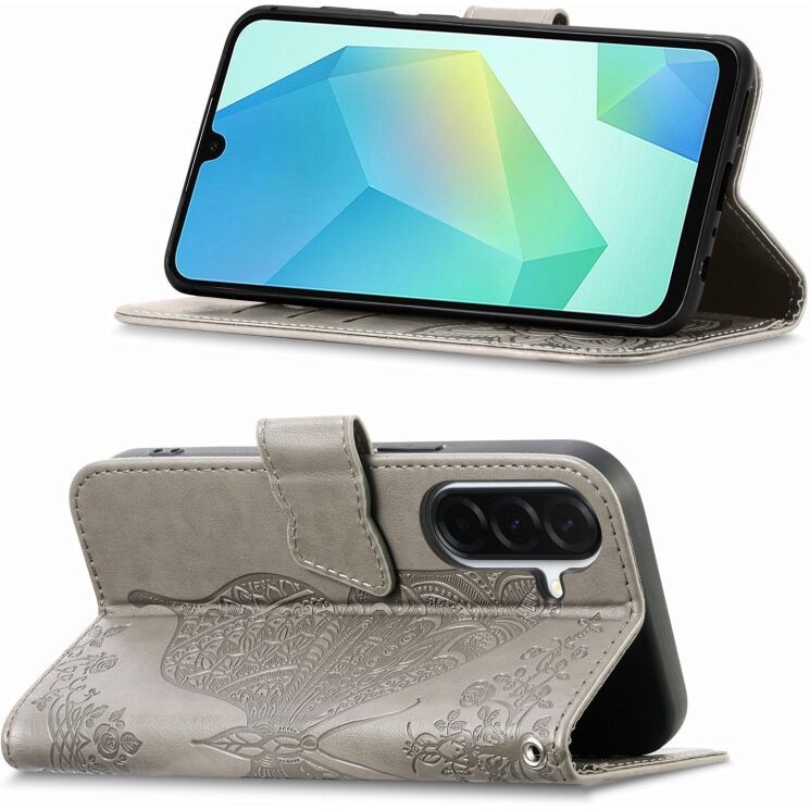 Чехол-книжка с рисунком UniCase Butterfly Pattern для Samsung Galaxy A27 (A276) - Grey (408671H) Чехол-книжка с рисунком UniCase Butterfly Pattern для Samsung Galaxy A27 (A276) - Grey: фото 4 из 8