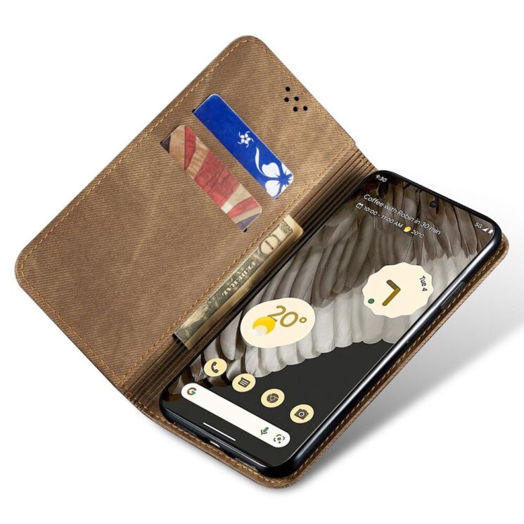Чехол-книжка UniCase Jeans Wallet для Google Pixel 7a - Khaki: фото 2 из 6