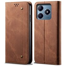 Чехол-книжка UniCase Jeans Wallet для Realme C63 / C61 / Note 60x - Coffee: фото 1 из 6