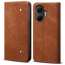 Чехол-книжка UniCase Jeans Wallet для Xiaomi Poco F7 - Coffee: фото 1 из 7