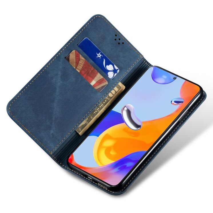 Чехол-книжка UniCase Jeans Wallet для Xiaomi Redmi Note 14 5G - Blue: фото 2 из 9