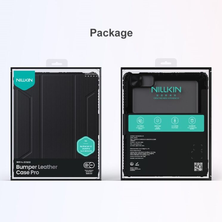 Чехол NILLKIN Bumper Leather Case Pro для Apple iPad Air 13 M3/M2 (2025/2024) / Pro 12.9 (2020/2021/2022) - Black: фото 20 из 20