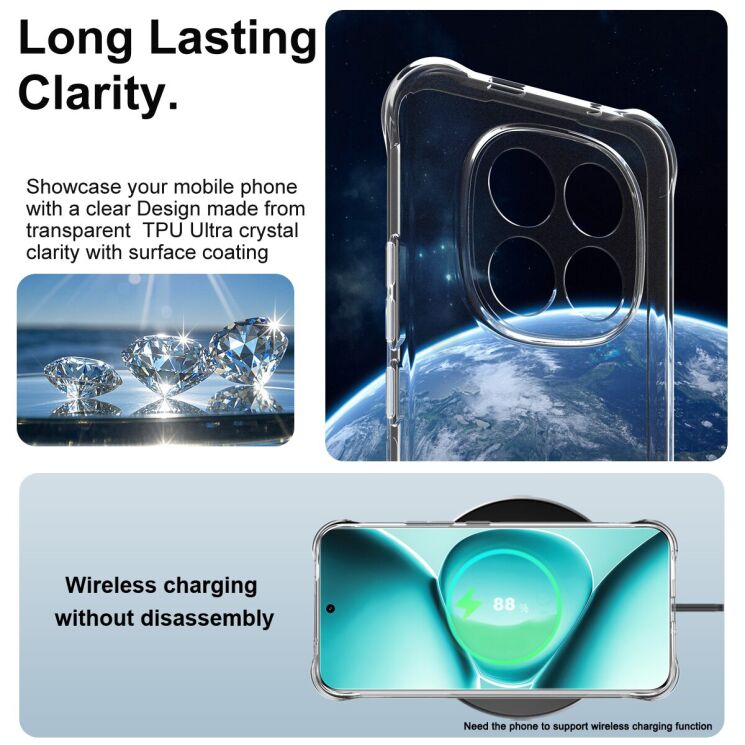 Чехол с усиленными углами IMAK Airbag MAX Case для Xiaomi Redmi Note 15 Pro Plus / Poco M8 Pro 5G - Matte Black: фото 7 из 8