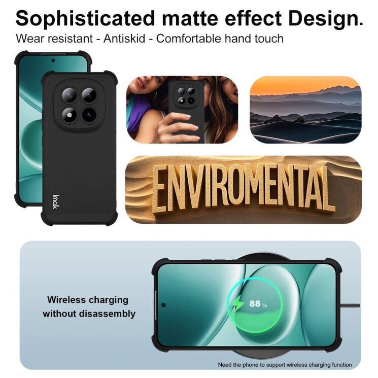 Чехол с усиленными углами IMAK Airbag MAX Case для Xiaomi Redmi Note 15 Pro Plus / Poco M8 Pro 5G - Matte Black: фото 5 из 8