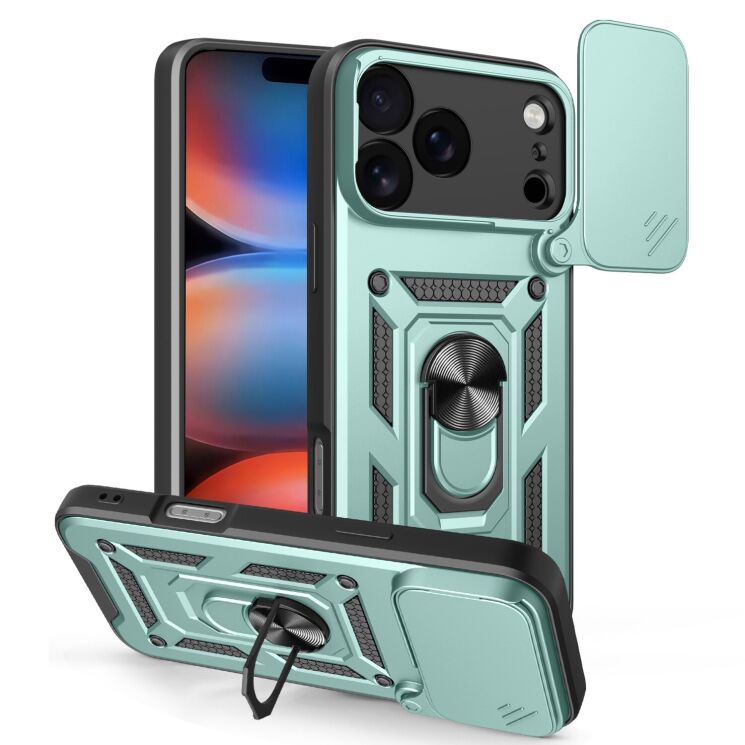 Чохол із захистом камери Deexe Armor Shield для iPhone 18 Pro Max / 17 Pro Max - Green (423830G) Чохол із захистом камери Deexe Armor Shield для iPhone 18 Pro Max / 17 Pro Max - Green: фото 1 з 9