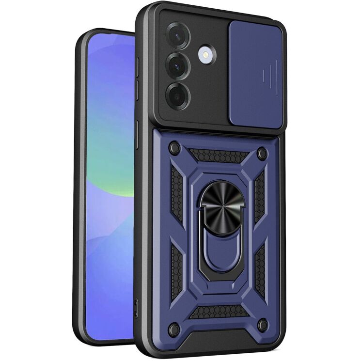 Чехол с защитой камеры Deexe Armor Shield для Samsung Galaxy A37 (A376) - Blue: фото 1 из 10