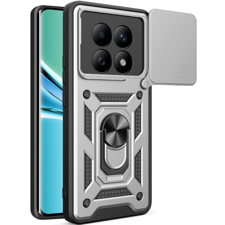 Чохол із захистом камери Deexe Armor Shield для Xiaomi Redmi Note 15 5G / Poco M8 5G - Silver: фото 1 з 10