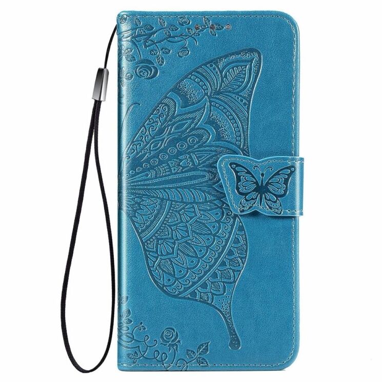 Чехол UniCase Butterfly Pattern для Motorola Moto E40 - Blue: фото 2 из 10