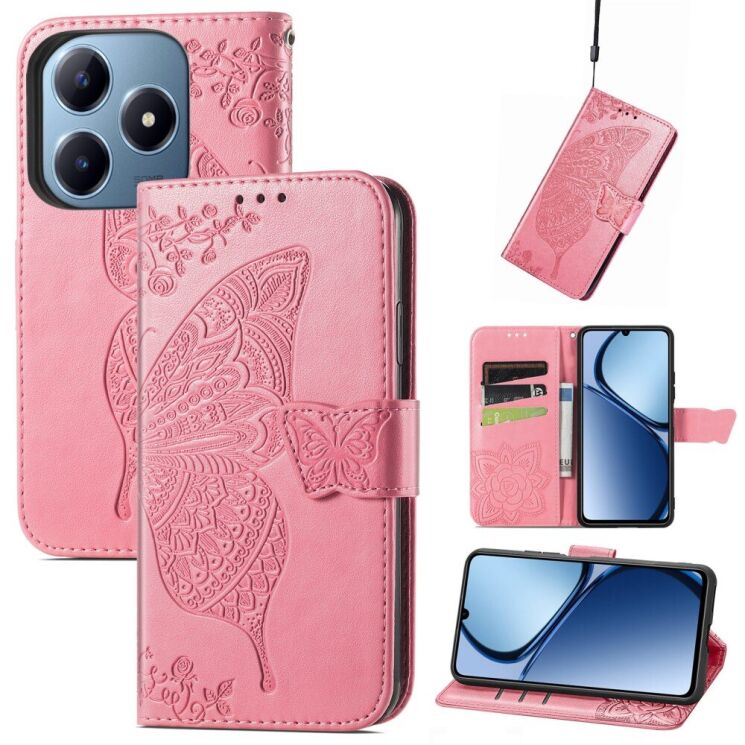 Чехол UniCase Butterfly Pattern для Realme C63 / C61 / Note 60x - Pink: фото 4 из 9
