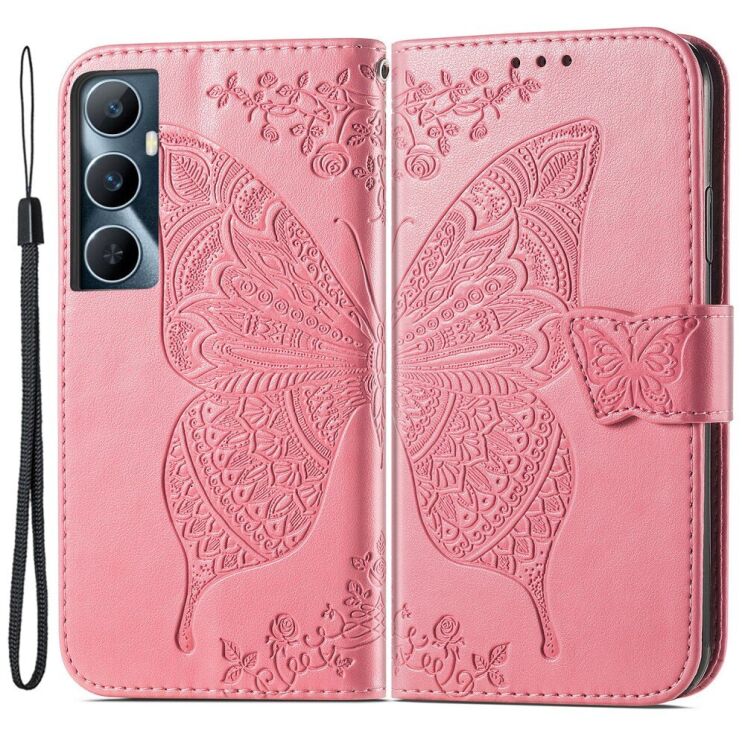 Чехол UniCase Butterfly Pattern для Realme C65 - Pink: фото 1 из 8