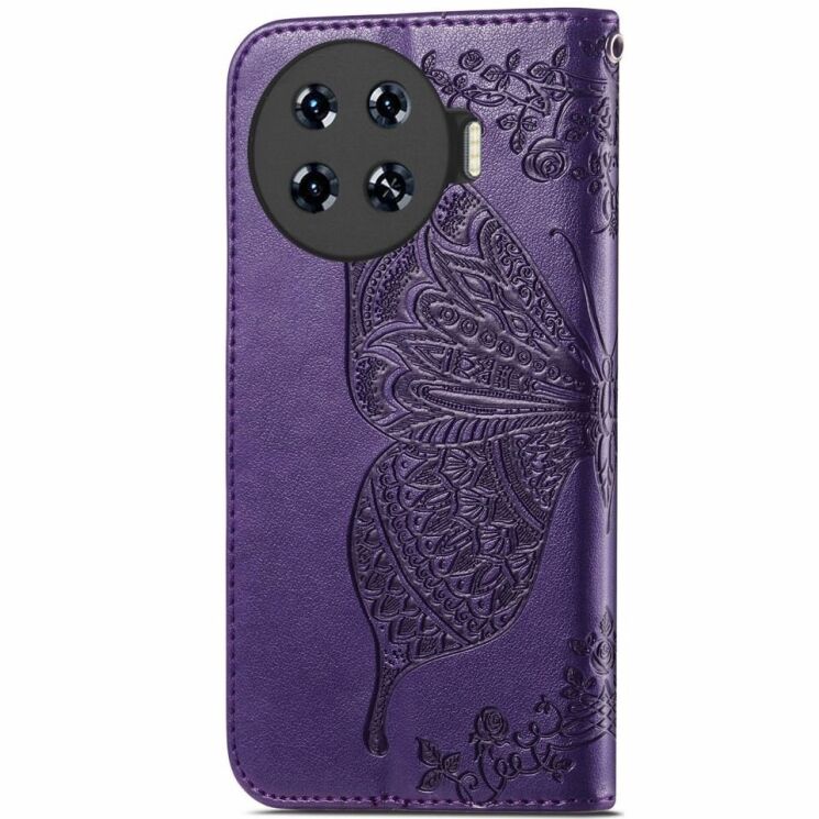 Чехол UniCase Butterfly Pattern для TECNO Spark 20 Pro+ - Dark Purple: фото 5 из 8