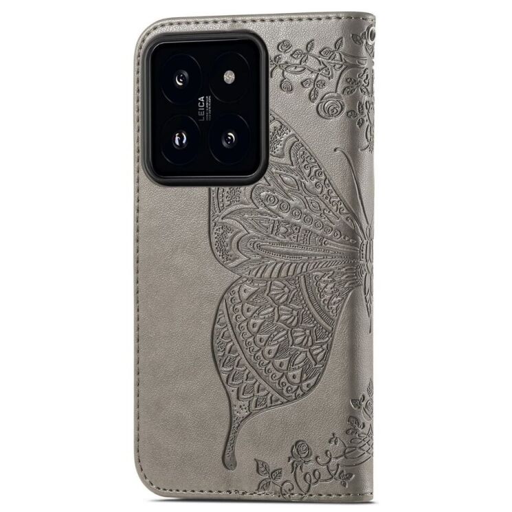 Чехол UniCase Butterfly Pattern для Xiaomi 14T Pro - Grey: фото 6 из 10