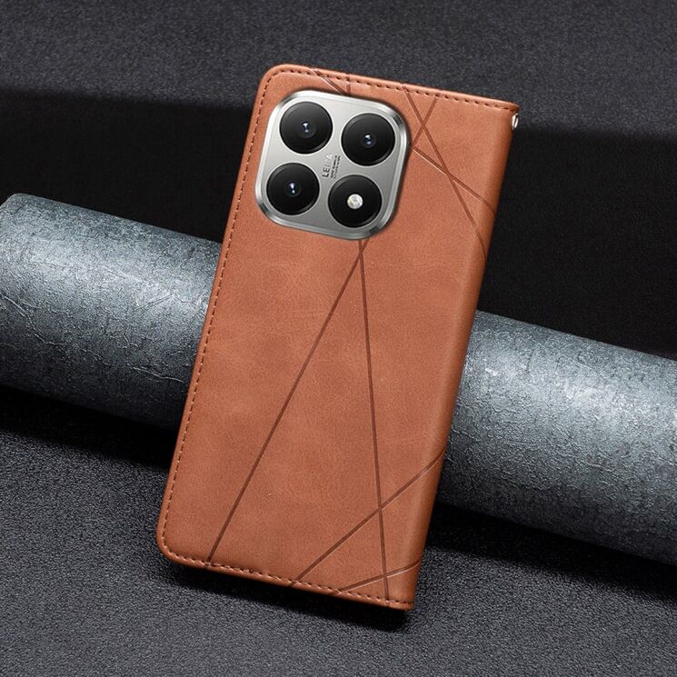 Чехол-книжка с кармашками UniCase Geometric Pattern для Xiaomi 15T - Brown: фото 5 из 8