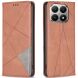 Чехол-книжка с кармашками UniCase Geometric Pattern для Xiaomi 15T - Brown (391029Z). Фото 1 из 8