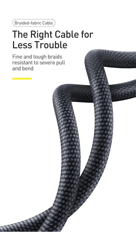 Кабель Baseus Crystal Shine Series USB to Type-C (100W, 2m) CAJY000501 - Black: фото 13 з 21