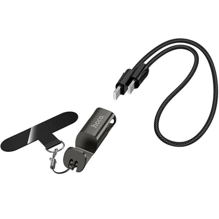 Кабель-ремінець Hoco X126 Type-C to Type-C (60W, 0.35m) - Black: фото 3 з 6
