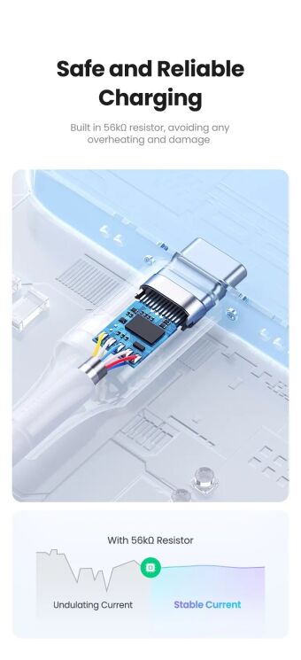 Кабель UGREEN US287 USB to Type-C (3A, 0.5m) 60120 - White: фото 10 из 12