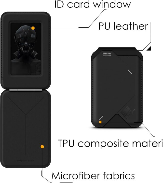 Кардхолдер AULUMU G02 Magnetic Flip Wallet & Stand - Black (982451B) Кардхолдер AULUMU G02 Magnetic Flip Wallet & Stand - Black: фото 15 из 15