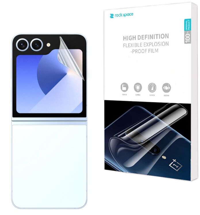Комплект защитных пленок на внешний экран (2шт) RockSpace Explosion-Proof SuperClear для Samsung Galaxy Flip 6: фото 1 из 1