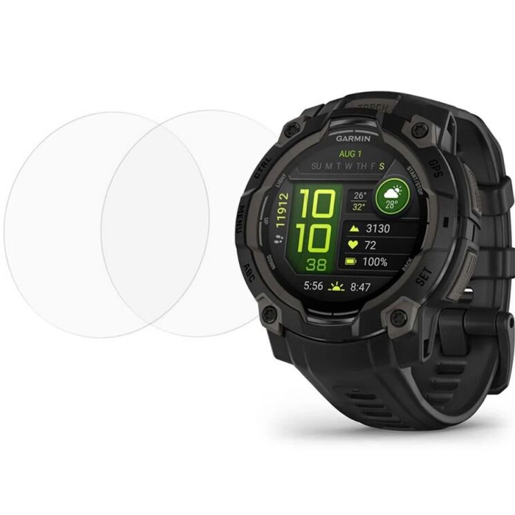 Комплект захисних стекол Deexe Screen Protector для Garmin Instinct 3 (50mm): фото 1 з 6