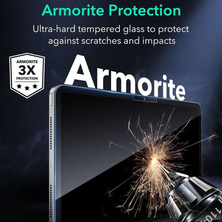 Комплект захисних стекол ESR Armorite Screen Protector для Apple iPad Pro 11 (2024): фото 4 з 9