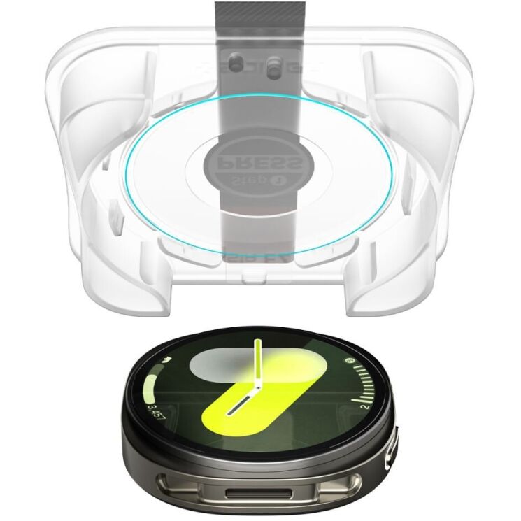 Комплект захисних стекол Spigen (SGP) Glas.tR EZ Fit для Samsung Galaxy Watch 8 (40mm) AGL09874 - Clear: фото 3 з 11