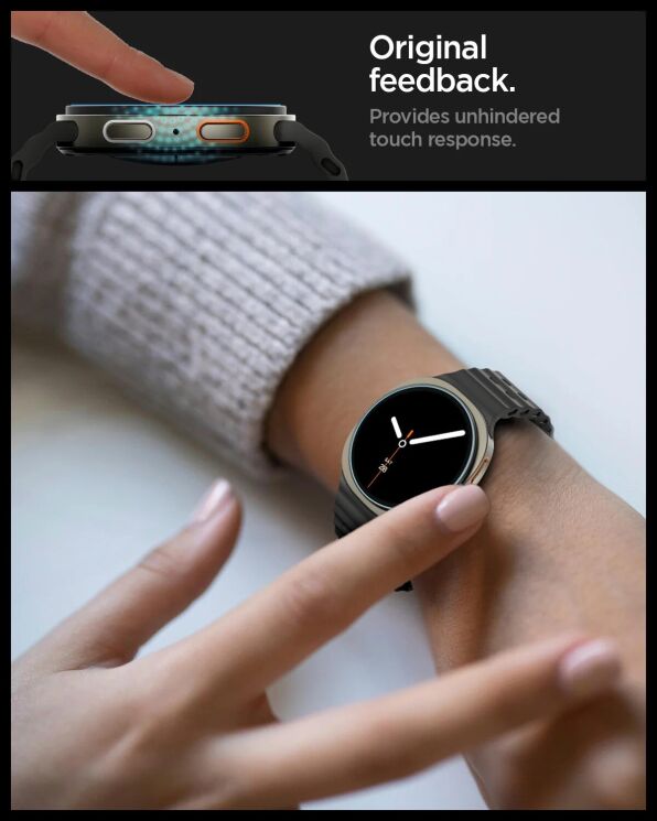 Комплект захисних стекол Spigen (SGP) Glas.tR EZ Fit для Samsung Galaxy Watch 8 (40mm) AGL09874 - Clear: фото 8 з 11