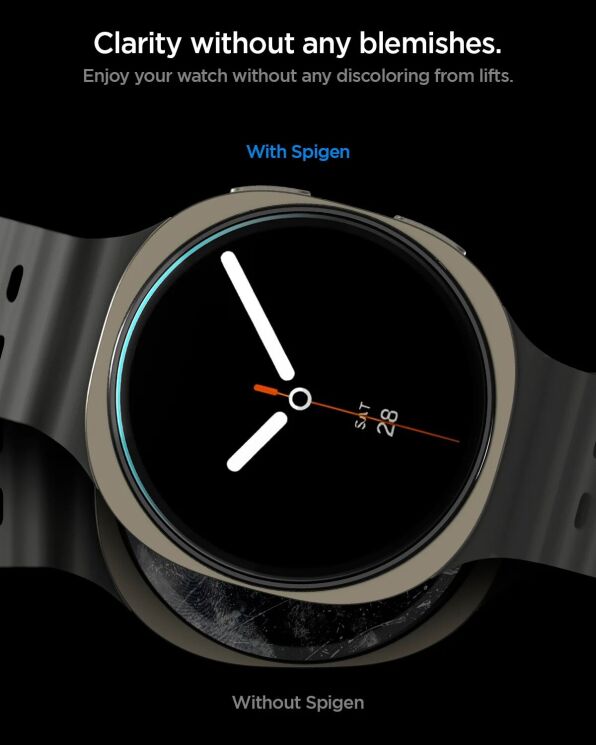 Комплект захисних стекол Spigen (SGP) Glas.tR EZ Fit для Samsung Galaxy Watch 8 (40mm) AGL09874 - Clear: фото 10 з 11