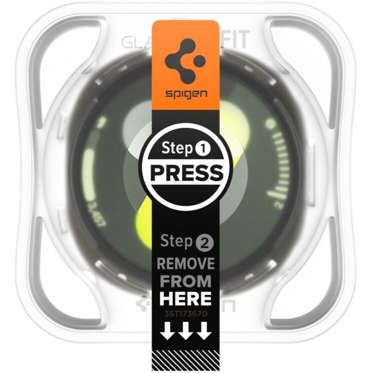 Комплект захисних стекол Spigen (SGP) Glas.tR EZ Fit для Samsung Galaxy Watch 8 (40mm) AGL09874 - Clear: фото 5 з 11