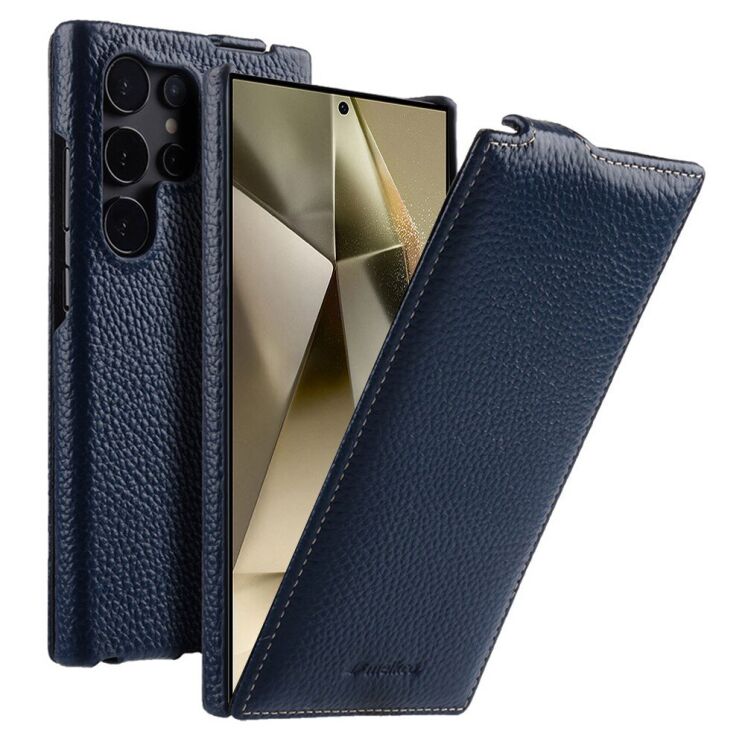 Кожаный чехол MELKCO Jacka Type для Samsung Galaxy S25 Ultra (S938) - Blue: фото 1 из 10