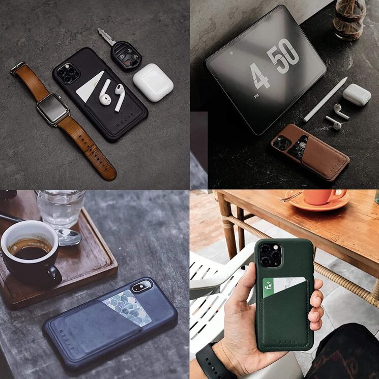 Кожаный чехол MUJJO Full Leather Wallet для Apple iPhone 12 mini - Black: фото 8 из 9
